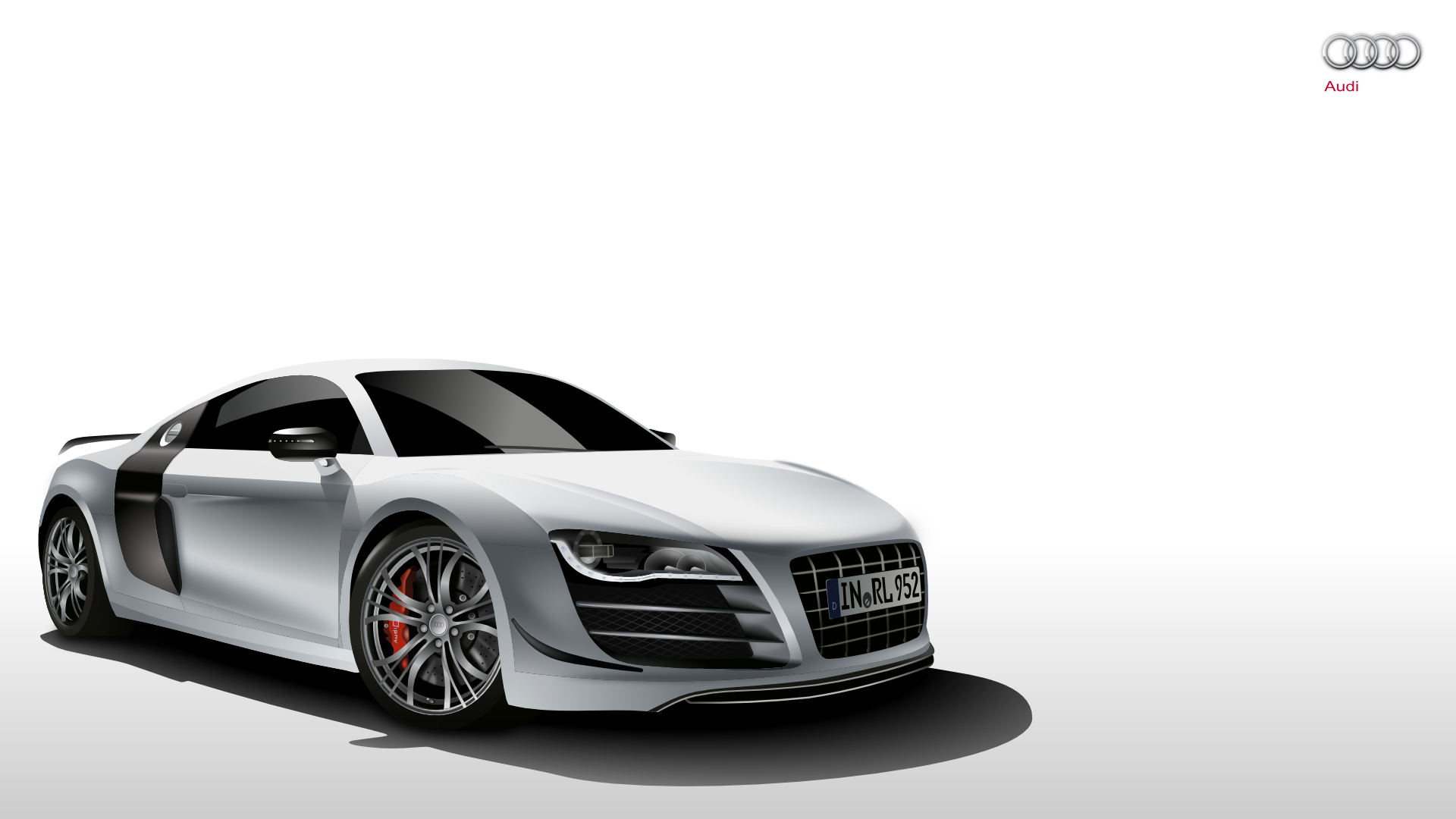 white, cars, Germany, gray, vectors, Audi, Audi R8, Audi R8 Razor GTR - desktop wallpaper