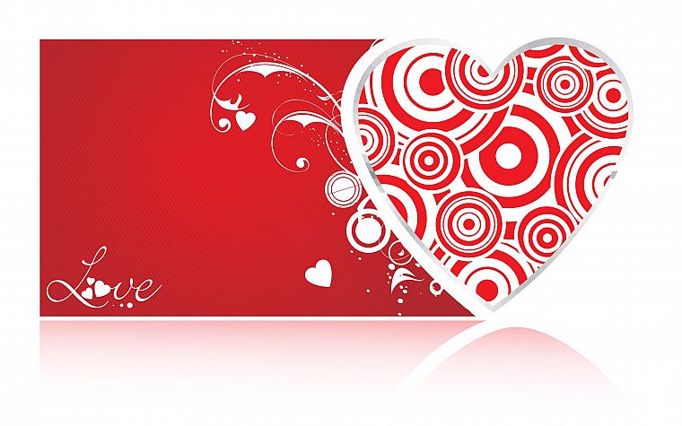 red, design, hearts - desktop wallpaper