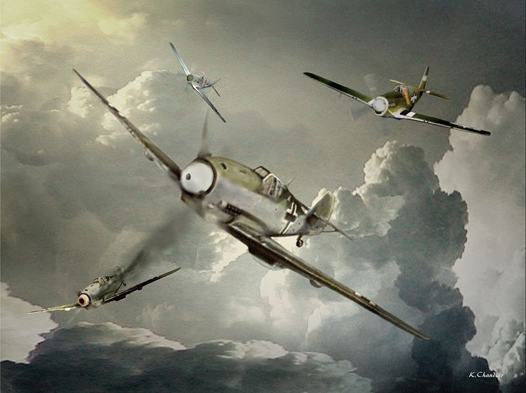 aircraft, dogfight - desktop wallpaper