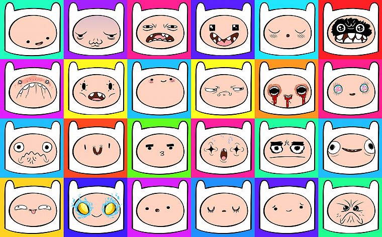 smiley, Adventure Time, Finn the Human, faces - desktop wallpaper