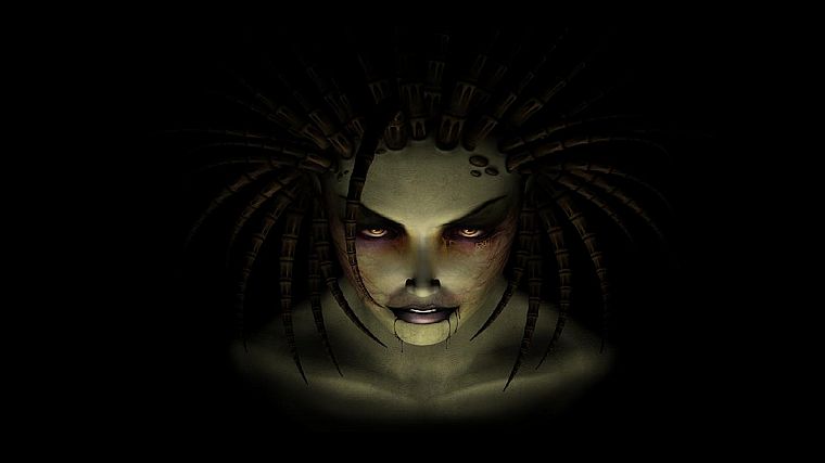StarCraft, Sarah Kerrigan Queen Of Blades, black background - desktop wallpaper