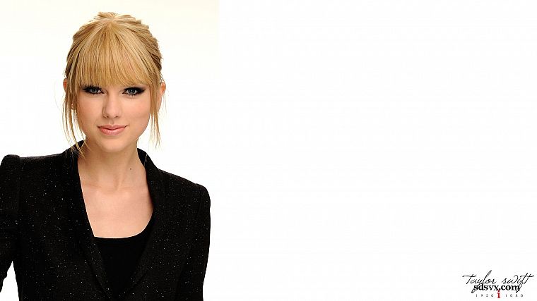 blondes, women, Taylor Swift, smiling, singers, white background, bangs - desktop wallpaper