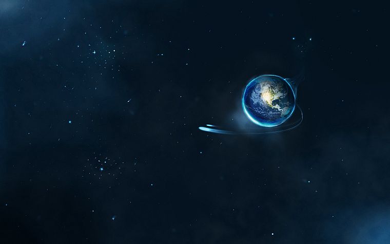 outer space, Earth, artwork - desktop wallpaper