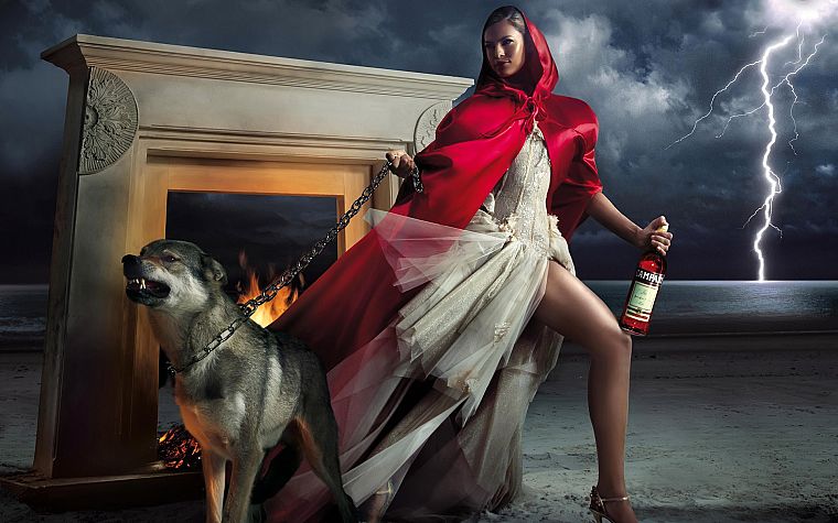 legs, dogs, red dress, lightning, beaches - desktop wallpaper