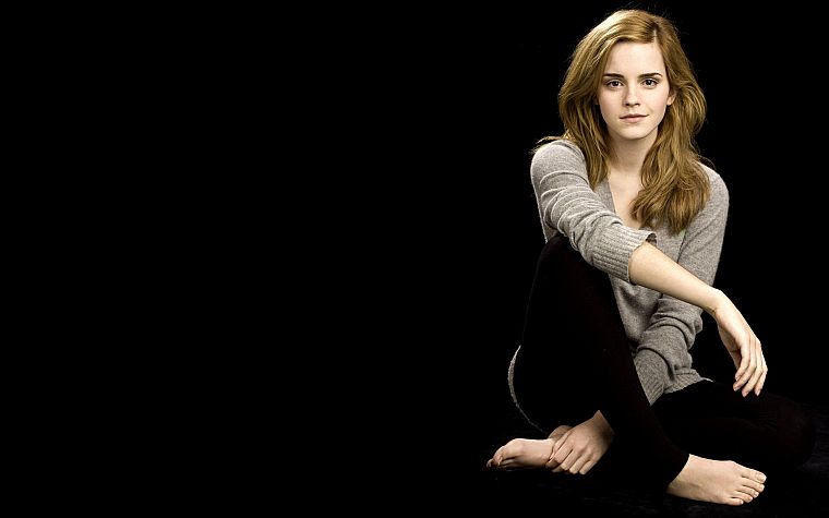 women, Emma Watson, black background - desktop wallpaper