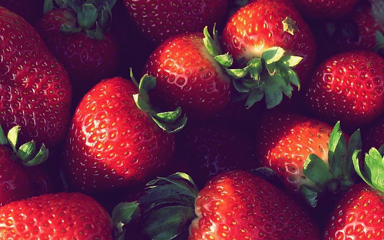 close-up, nature, summer, strawberries - desktop wallpaper