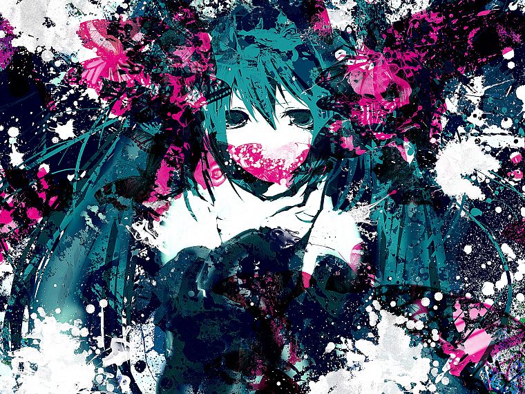 abstract, Vocaloid, Hatsune Miku - desktop wallpaper