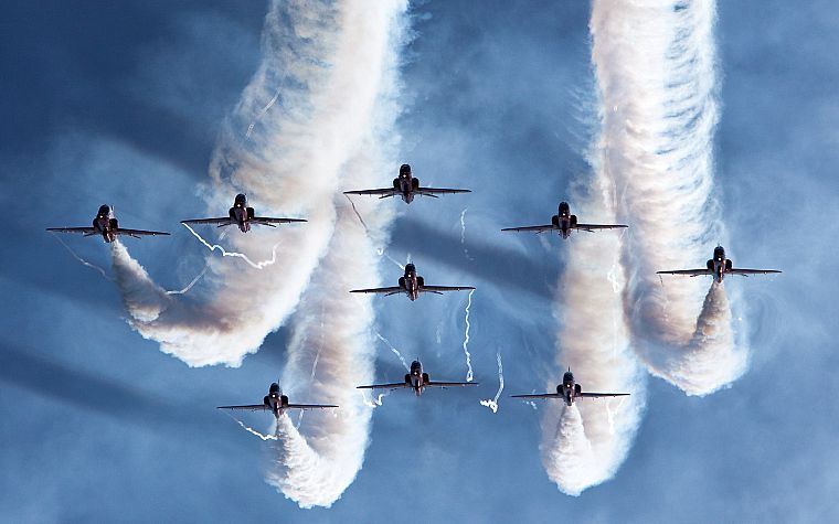 airplanes, airshow, stunt, fighter jets - desktop wallpaper