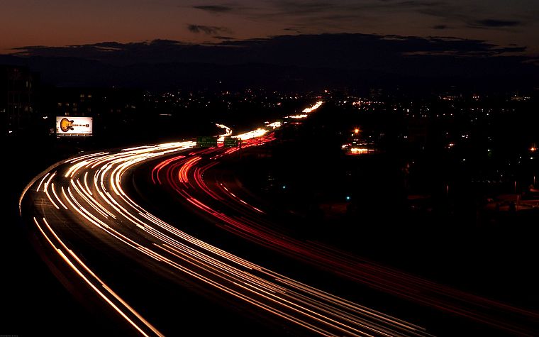 highways, long exposure - desktop wallpaper