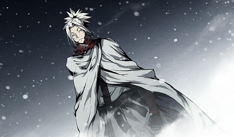snow, white hair, Kajiri Kamui Kagura, Kyougetsu Keishirou - desktop wallpaper