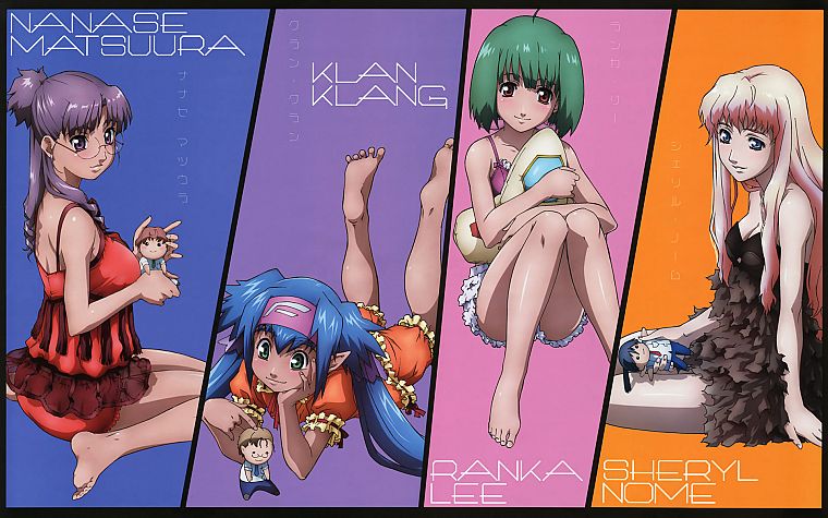 Macross, Macross Frontier, anime, anime girls, Lee Ranka, Nome Sheryl, Klan Klang - desktop wallpaper