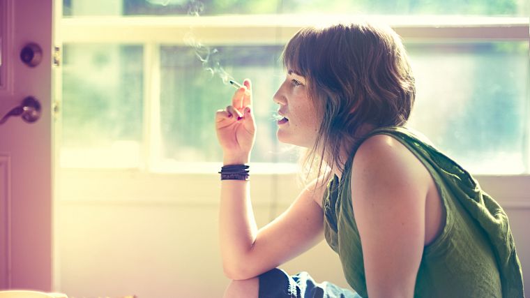 women, smoke, cigarettes - desktop wallpaper