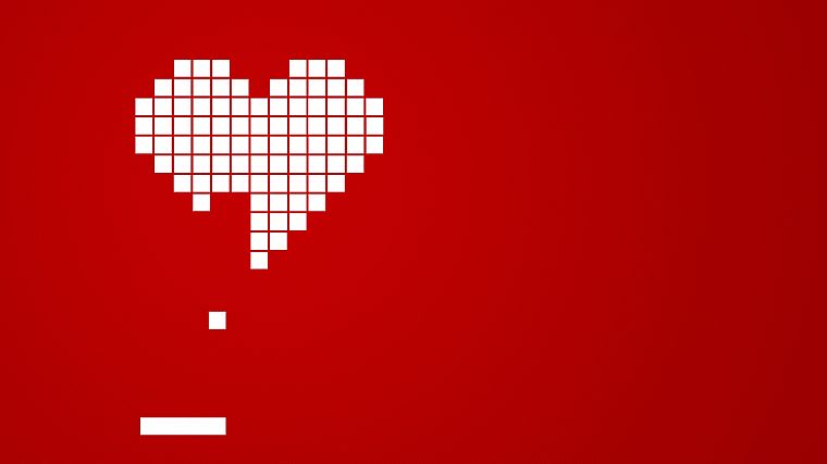 love, bricks, breakout, hearts, simple background - desktop wallpaper