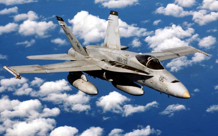 aircraft, military, USMC, F18 Hornet - desktop wallpaper