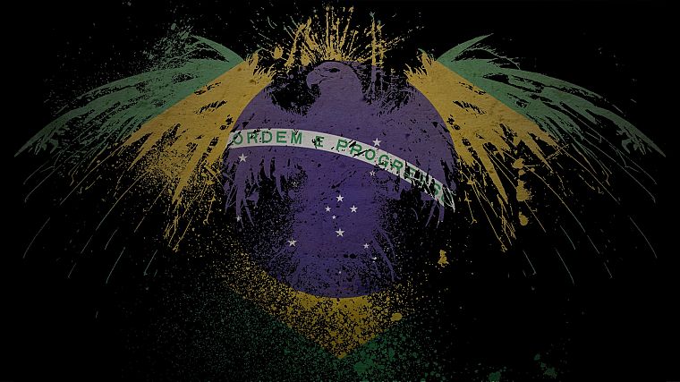 eagles, flags, Brazil - desktop wallpaper