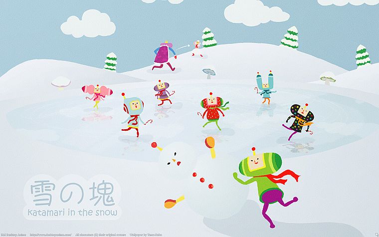 winter, snow, Katamari Damacy - desktop wallpaper