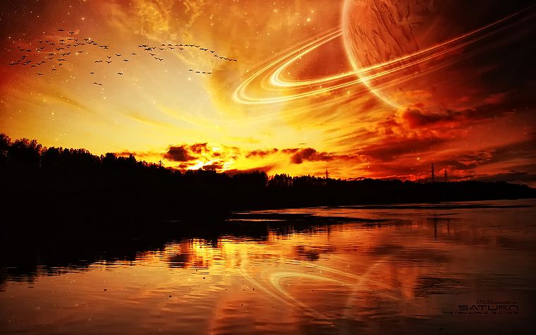 sunset, fantasy, photo manipulation - desktop wallpaper
