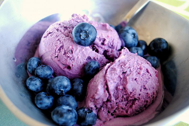 food, ice cream, desserts, blueberries - desktop wallpaper