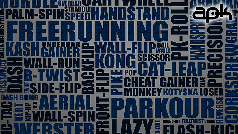 typography, parkour - desktop wallpaper