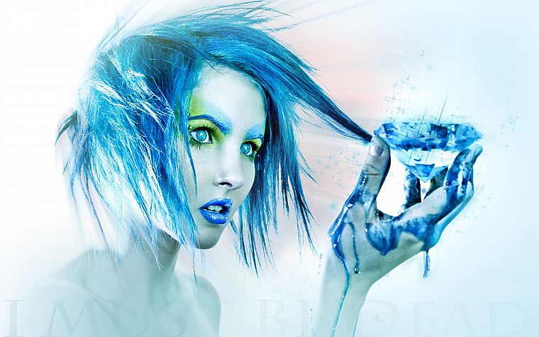 blue hair, I Must Be Dead - desktop wallpaper