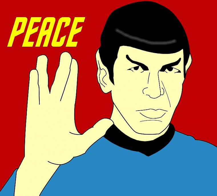 Star Trek, peace, Spock, simple background - desktop wallpaper