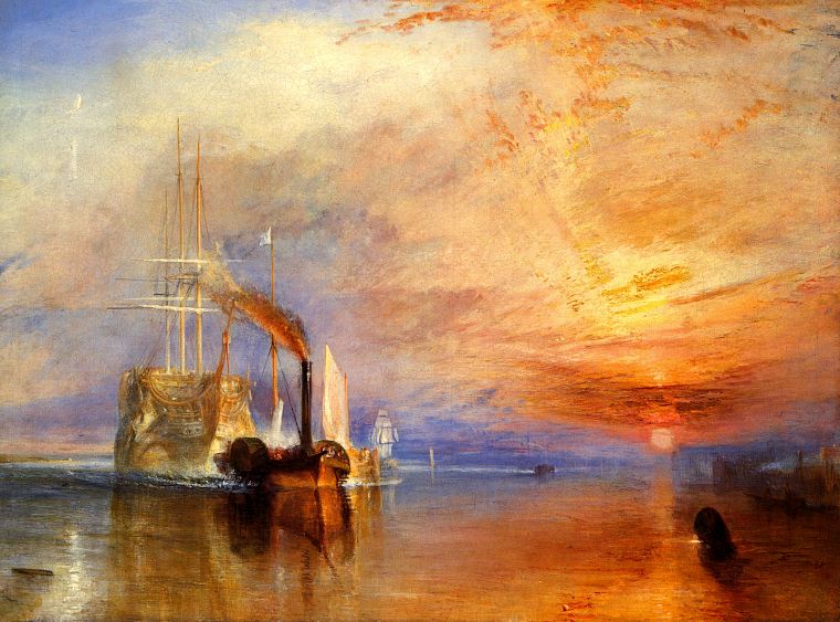 sunset, paintings, England, artwork, Turner - desktop wallpaper