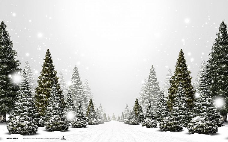 landscapes, nature, winter, snow, trees, forests - desktop wallpaper