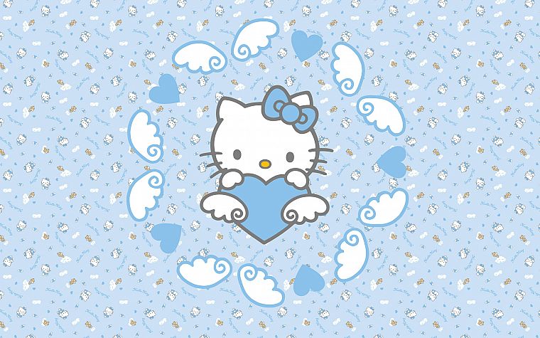 blue, Hello Kitty - desktop wallpaper