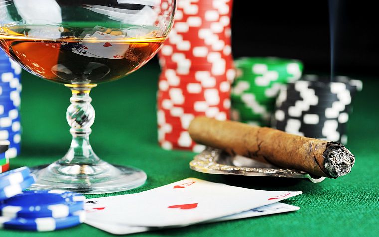 poker, poker chips, Casino, cigars - desktop wallpaper