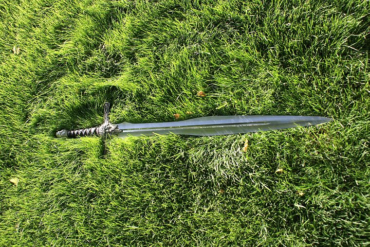 nature, grass, weapons, plants, swords - desktop wallpaper