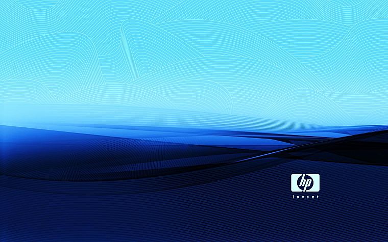 abstract, blue, Hewlett Packard, logos - desktop wallpaper