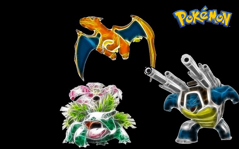 Pokemon, Blastoise, Charizard, Venasaur - desktop wallpaper