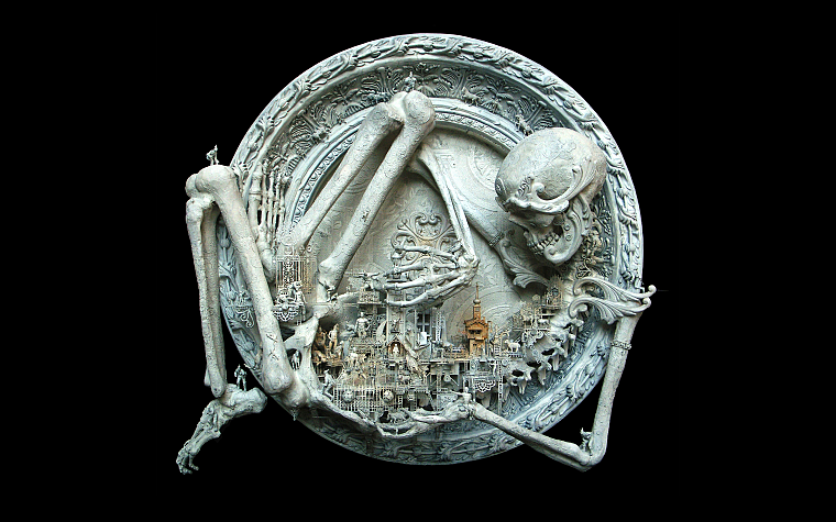 skulls, dead, skeletons, kris kuksi - desktop wallpaper
