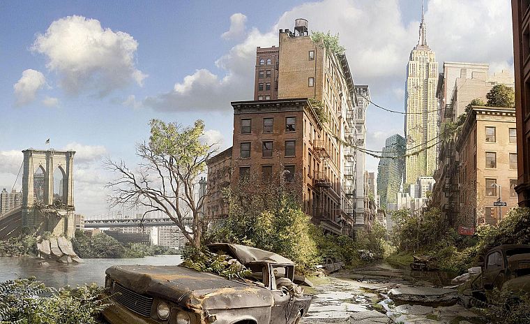 post-apocalyptic, New York City - desktop wallpaper