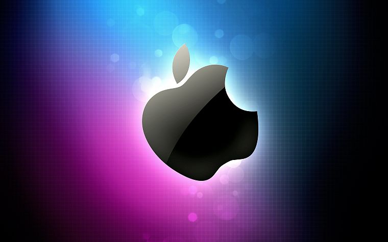 blue, pink, Apple Inc., Mac, logos - desktop wallpaper