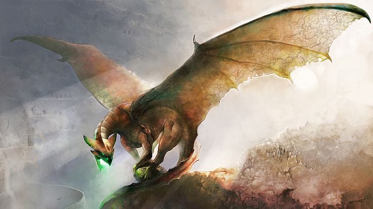 wings, dragons, fantasy art, artwork - desktop wallpaper