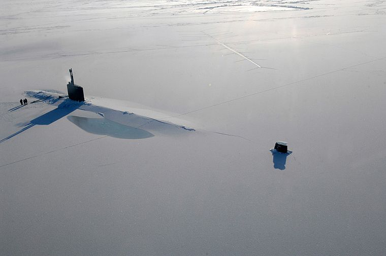 ice, US Navy, submarine, arctic - desktop wallpaper