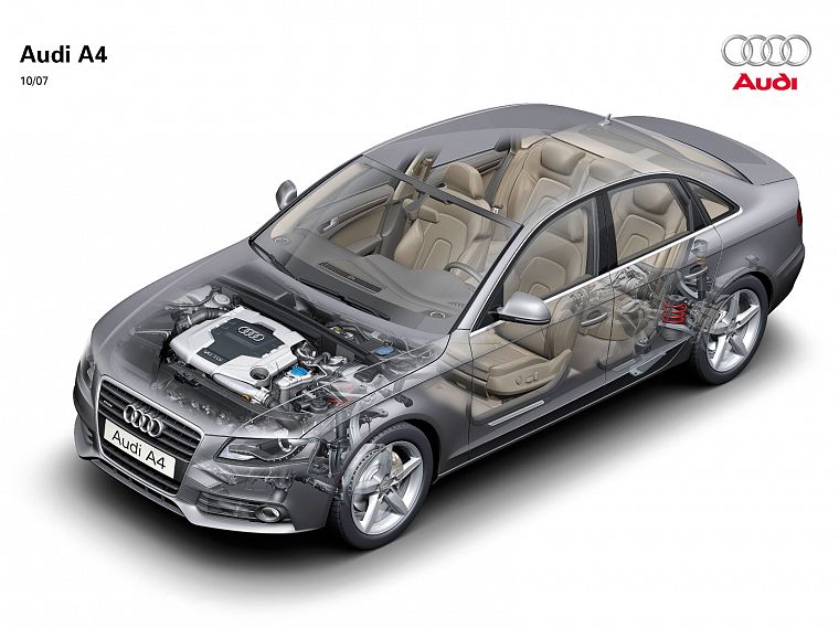cars, Audi A4, cutaway, German cars - desktop wallpaper
