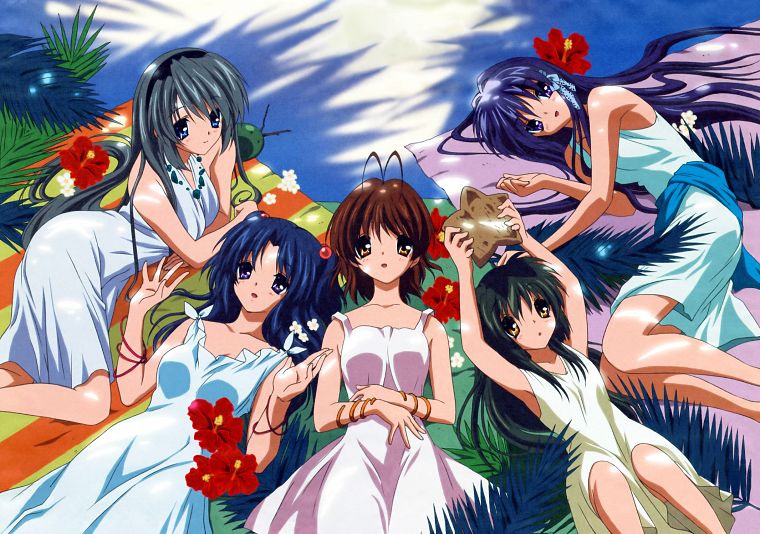 Ichinose Kotomi, Clannad, Sakagami Tomoyo, Ibuki Fuko, Furukawa Nagisa, Fujibayashi Kyou - desktop wallpaper