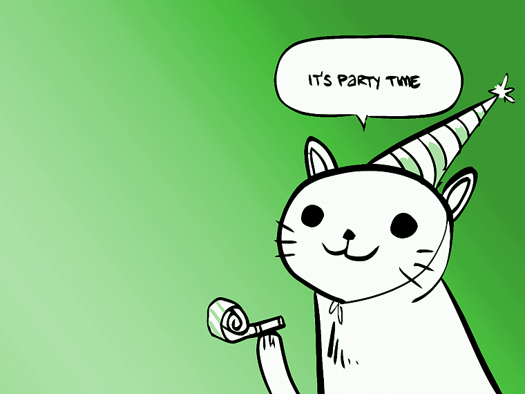 party cat - desktop wallpaper