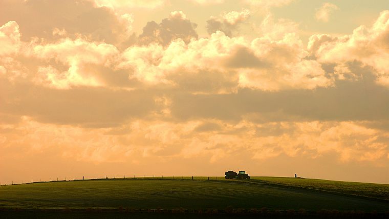 clouds, landscapes, nature, fields, farms - desktop wallpaper