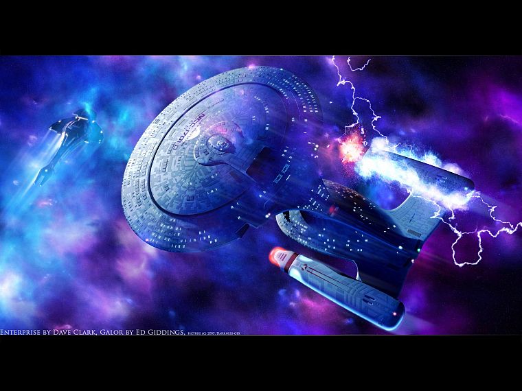 Star Trek, galaxies, USS Enterprise - desktop wallpaper