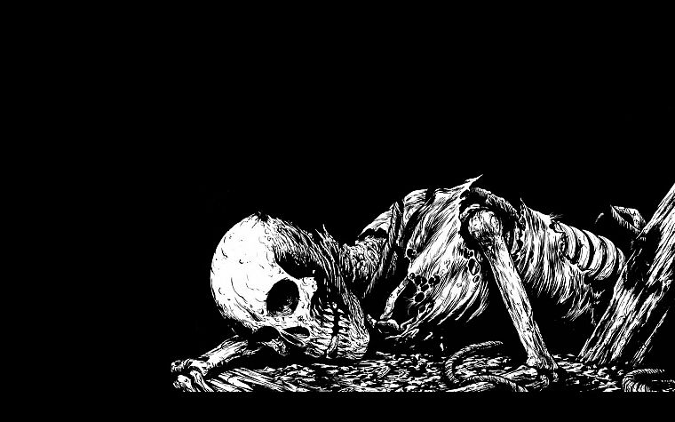 black and white, skeletons, corpse - desktop wallpaper