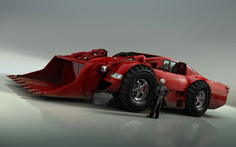 cars, vehicles, 3D renders, red cars, renders - desktop wallpaper