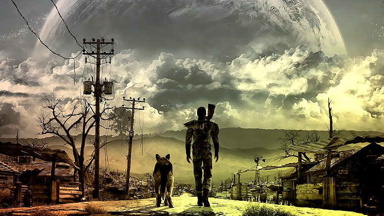 video games, Fallout, dogs, men, man junk - desktop wallpaper
