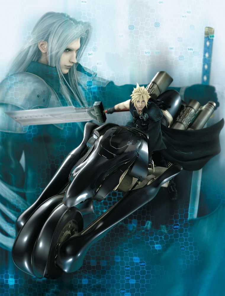 Final Fantasy VII Advent Children, Sephiroth, Cloud Strife - desktop wallpaper