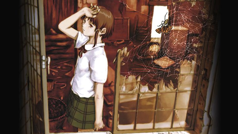 School Uniforms Serial Experiments Lain Iwakura Lain Anime Free Wallpaper Wallpaperjam Com