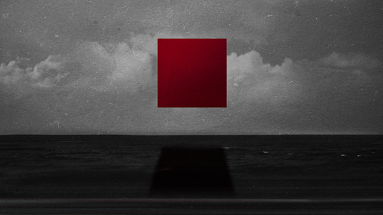 abstract, clouds, red, shadows, selective coloring, squares - desktop wallpaper