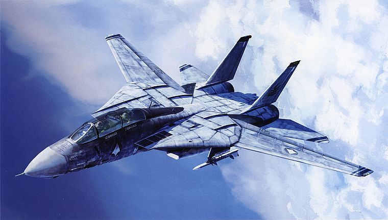 aircraft, Macross, artwork, vehicles, skyscapes, Grumman F14 Tomcat - desktop wallpaper