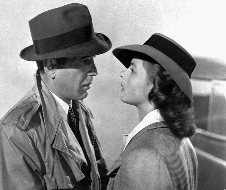 Humphrey Bogart, grayscale, Casablanca - desktop wallpaper
